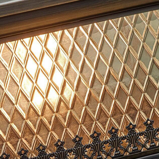 Traditionelle Chinesische Palast Messing Glas Solar 1-Licht Außenleuchte Für Garten 