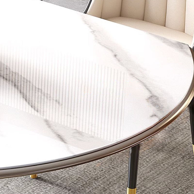Conjunto de Mesa de Comedor de Vidrio y Madera Elíptica Nórdica Contemporánea con Sillas para 4 Asientos 