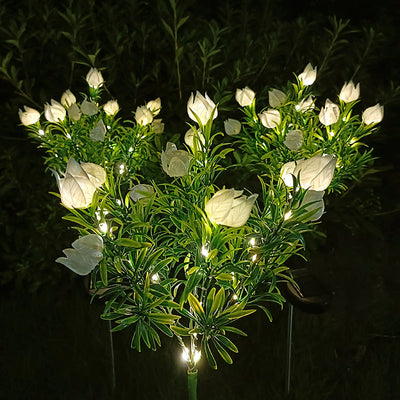 مصباح حديقة LED شمسي مقاوم للماء بتصميم إبداعي معاصر على شكل غاردينيا للباحات الخارجية 