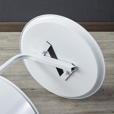 Table d'appoint moderne minimaliste ronde en fer avec plateau en pierre - 1 rangement pour salon 