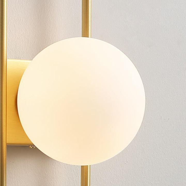Lámpara de pared de 1 luz con bolas de cobre contemporáneas nórdicas para sala de estar 