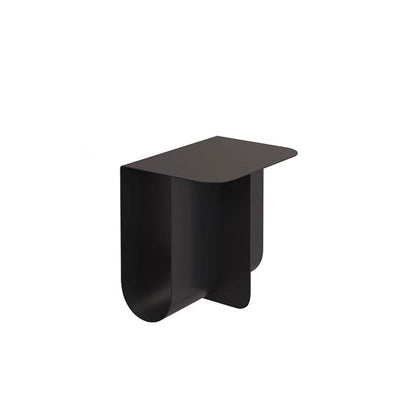 Mesa Auxiliar Moderna Minimalista Redonda Rectangular en Forma de T de Hierro y Acero Inoxidable con 1 Almacenamiento para Dormitorio 