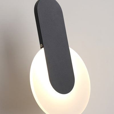 Lámpara colgante LED semicircular redonda de hierro acrílico de simplicidad moderna para mesita de noche 
