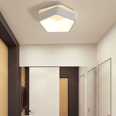 Zeitgenössische Einfachheit Eisen Acryl geometrische Pentagramm LED Unterputz Deckenleuchte für Schlafzimmer 