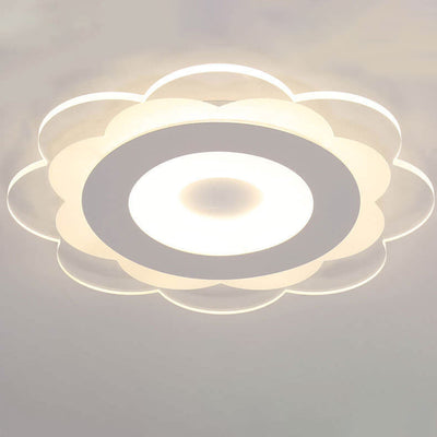 Modern Minimalist Floral Iron Acrylic LED Flush Mount Ceiling Light