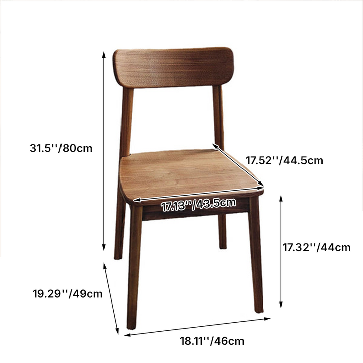 Traditional Vintage Curved Oval Square Black Walnut Dining Chair Backrest For Dining Room