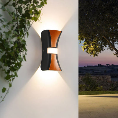 مصباح حائطي خارجي عصري بحواف مستديرة LED مقاوم للماء 