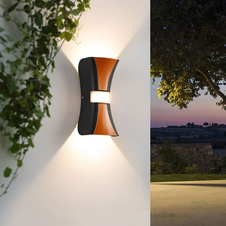 مصباح حائطي خارجي عصري بحواف مستديرة LED مقاوم للماء 