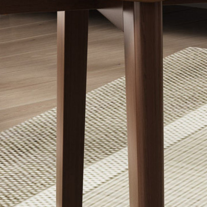 Modern Minimalist Square Upholstered Plywood Beech Wood Technology Fabric Dining Chair For Dining Room