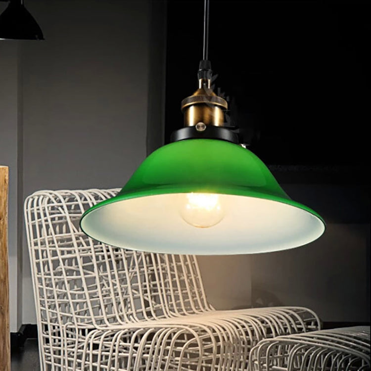 Zeitgenössische Retro-Pendelleuchte mit 1 Licht und ausgestelltem Glasschirm in Smaragdgrün für Esszimmer 