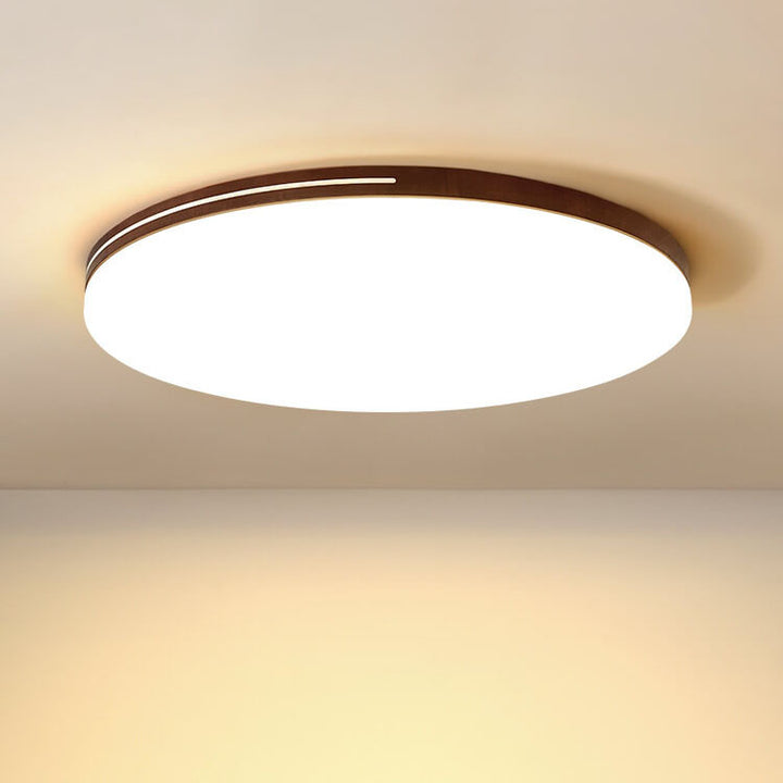 Moderne Einfachheit Kreis Acryl Holz LED Deckenleuchte für Wohnzimmer 