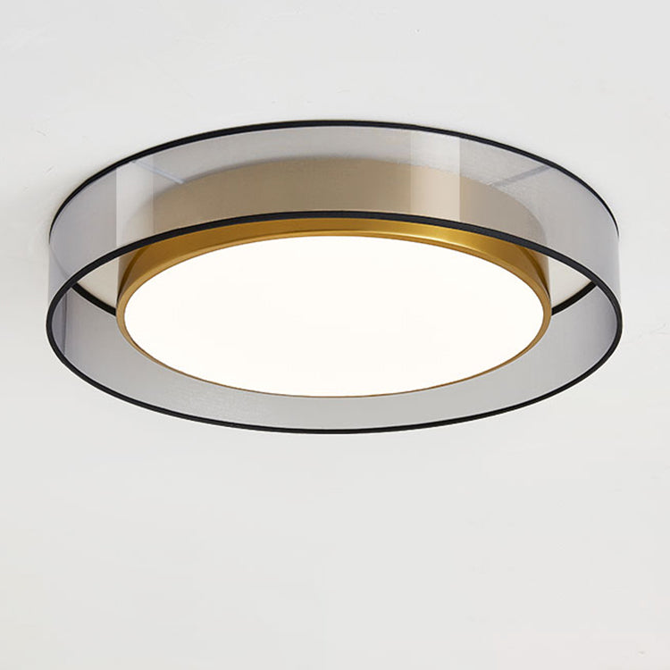 Zeitgenössische nordische Eisen-Messing-Acryl-runde LED-Unterputz-Deckenleuchte für Wohnzimmer 