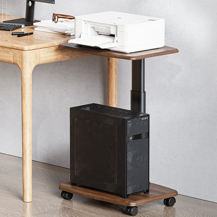 Contemporary Scandinavian Rectangular MDF Carbon Steel Tube Movable End Table 2-Tier For Living Room