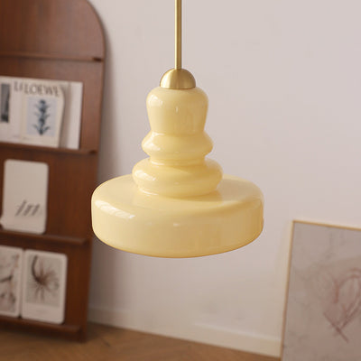 Moderne bunte Glas-Kürbis-Schirm 1-Licht Pendelleuchte 