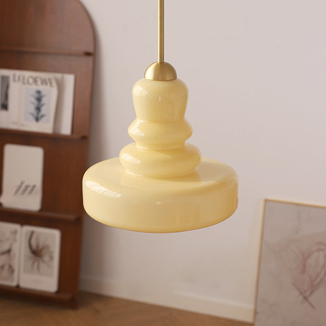 Moderne bunte Glas-Kürbis-Schirm 1-Licht Pendelleuchte 