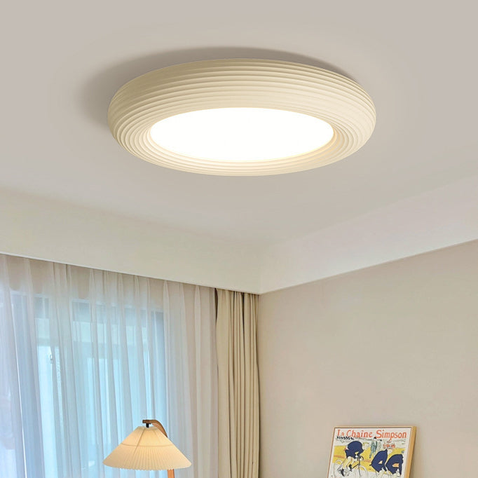 Moderne Einfachheit Eisen Harz Acryl Runde Donut LED Unterputz Deckenleuchte Für Wohnzimmer 