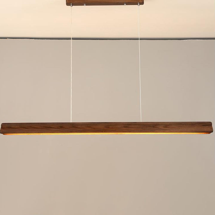 Modern Minimalist Wood Straight Line Design Silicone LED Island Light Pendant Light For Living Room