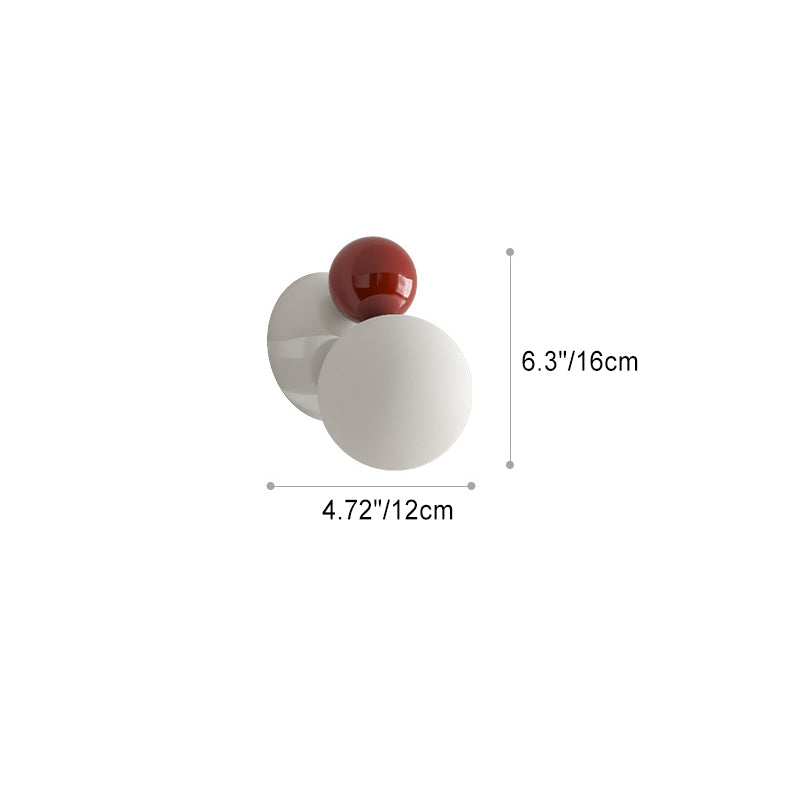 Lampe murale à une lumière en fer et plastique sphérique minimaliste moderne pour chambre 