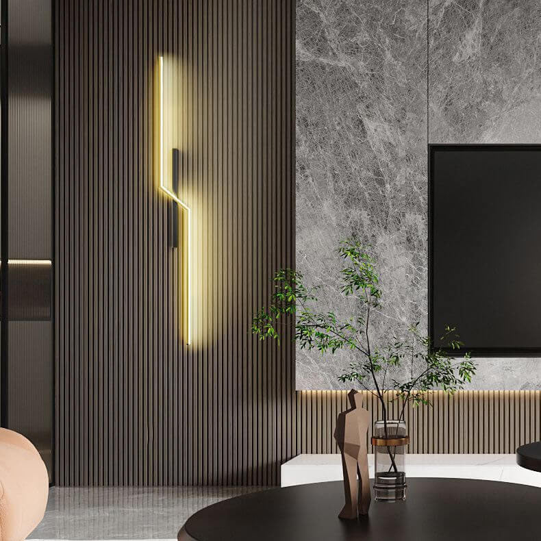 Modern Minimalist Geometry Lines Aluminum Iron Silicone LED Wall Sconce Lamp for Living Room