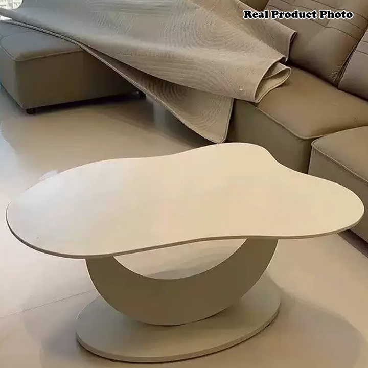 リビングルーム用のモダンなミニマリストクラウド型石板カーボンスチールコーヒーテーブル 