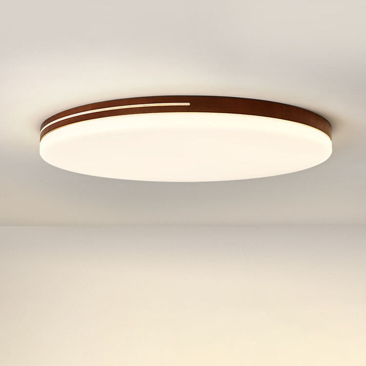 Moderne Einfachheit Kreis Acryl Holz LED Deckenleuchte für Wohnzimmer 