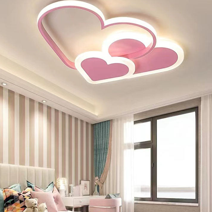 Zeitgenössische skandinavische Herzform Acryl Hardware LED Unterputz Deckenleuchte für Schlafzimmer 