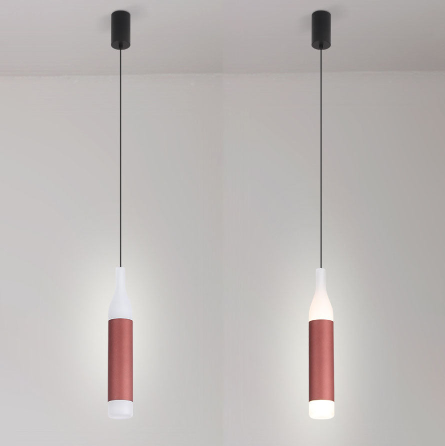 Lampe suspendue LED en aluminium et acrylique, bouteille de vin créative moderne scandinave 