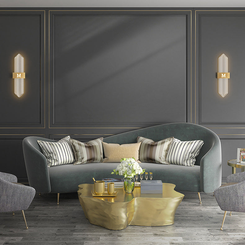 Applique murale LED moderne de luxe en fer acrylique elliptique pour salon 