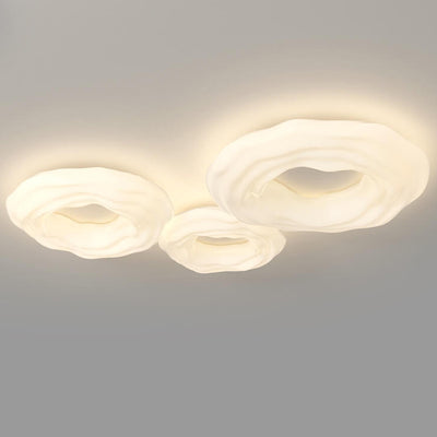 Contemporary Nordic Iron Cookies LED Flush Mount Ceiling Light For Bedroom