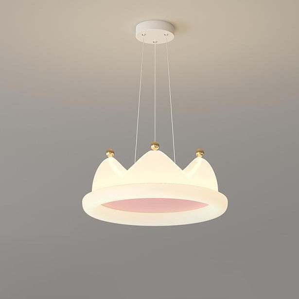 Zeitgenössische kreative Kinder Krone Eisen PE LED Pendelleuchte für das Schlafzimmer 