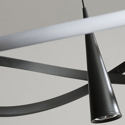 Moderne minimalistische Kreis konische Eisen Acryl LED Kronleuchter für Wohnzimmer 
