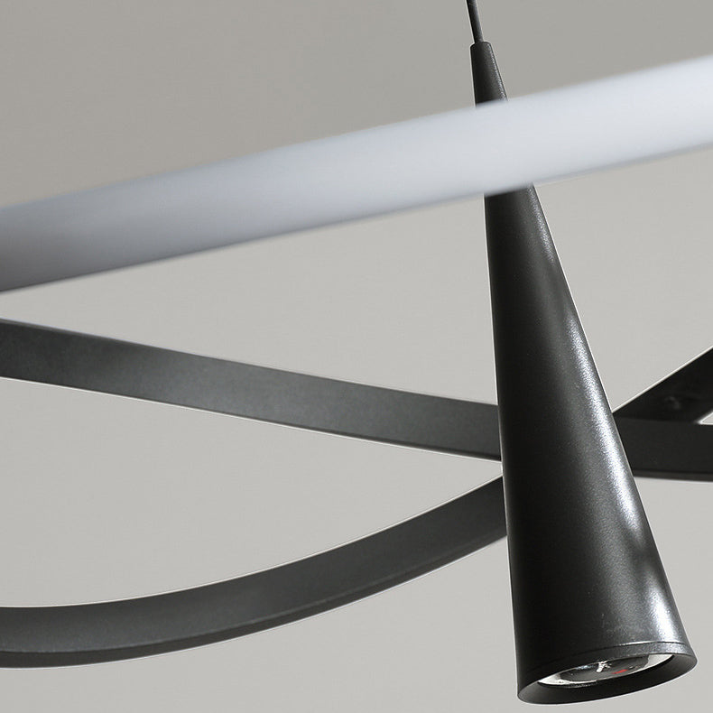 Moderne minimalistische Kreis konische Eisen Acryl LED Kronleuchter für Wohnzimmer 