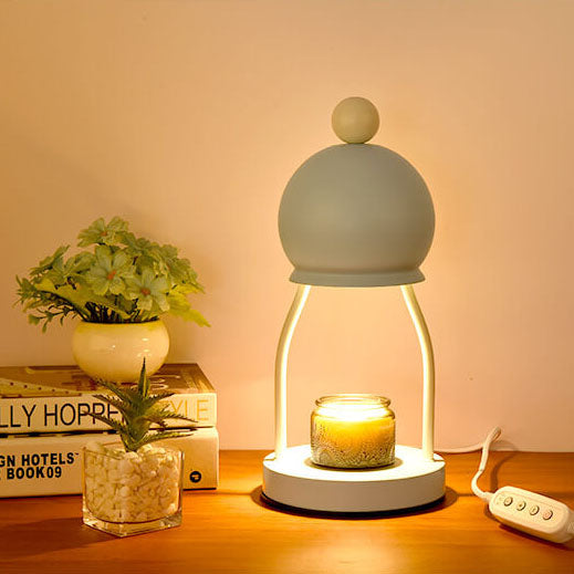 Lámpara de mesa de cera derretida de 1 luz con base de hardware de tapa redonda de hierro Art Deco moderno para dormitorio 