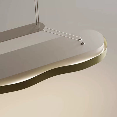 Moderne minimalistische Rechteck Welle Eisen Hardware Acryl LED Insel Licht Kronleuchter für Esszimmer 