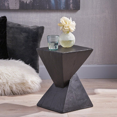 Table d'appoint carrée géométrique en argile de magnésium industriel contemporain pour le salon 