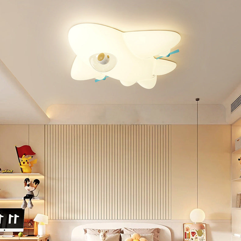 Lustre de plafond pour enfants avec avion en dessin animé créatif contemporain LED pour salon 