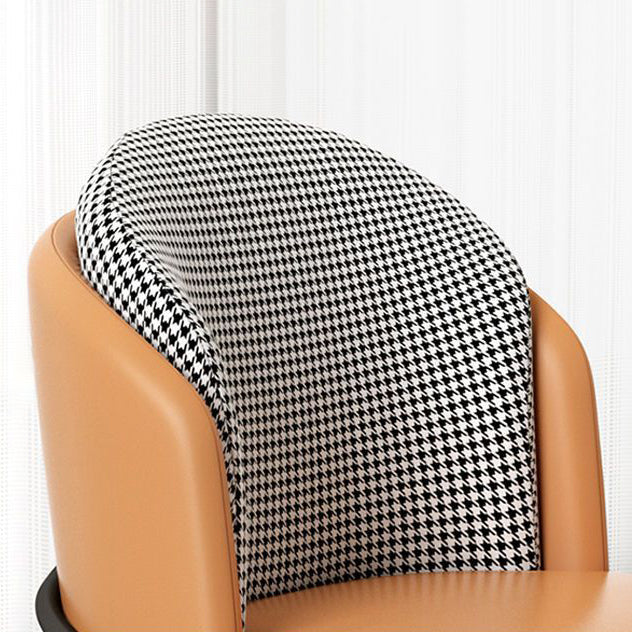 Contemporary Nordic PU Leather Fabric Iron Sponge Square Wraparound Dining Chair Backrest For Living Room