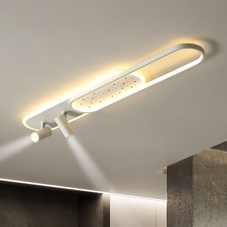 Luz de techo empotrada moderna minimalista rectangular de hierro acrílico LED para pasillo 