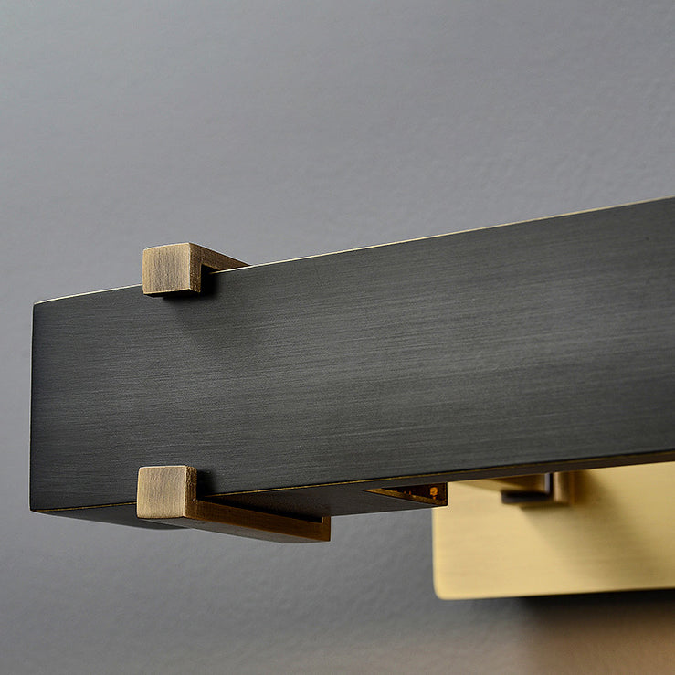 Zeitgenössische Luxus-Antik-Messing-Streifen 2-Licht Spiegel Front Wandleuchte Lampe für Badezimmer 