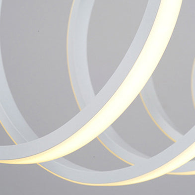 Moderner minimalistischer runder LED-Kronleuchter aus Federmetallacryl für Esszimmer 
