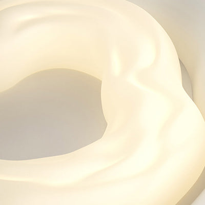 Plafonnier LED moderne minimaliste en fer PE nuage crème pour salon 