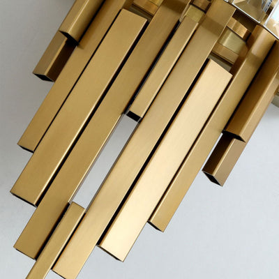 Zeitgenössische Luxus Metall Hardware Kristall Zylinder Streifen Rhombischen 2-Licht Wand Leuchte Lampe Für Wohnzimmer 