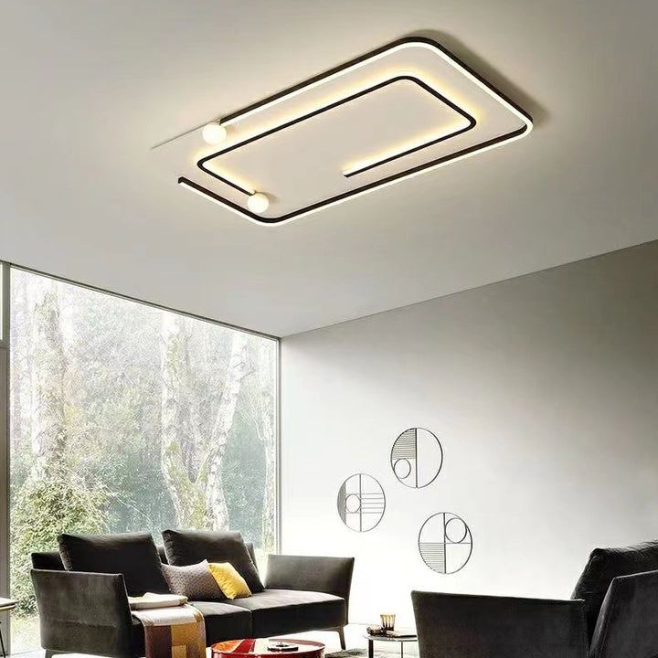 Moderne minimalistische Eisen Silica rechteckige quadratische runde LED Unterputz Deckenleuchte für Wohnzimmer 