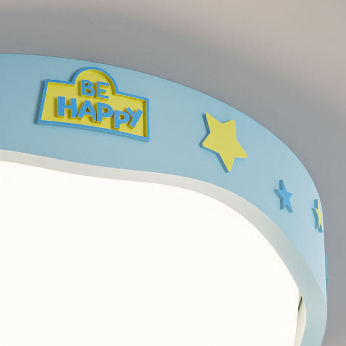 Zeitgenössische kreative Acryl-Cartoon-Halbkreis-LED-Deckenleuchte für das Schlafzimmer 