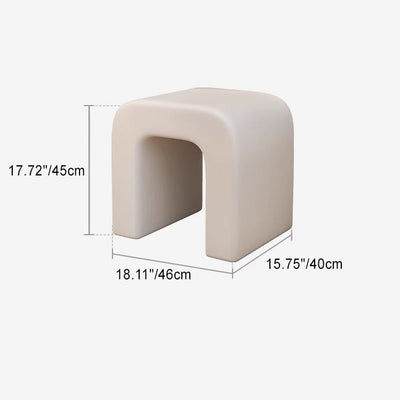 Tabouret de coiffeuse moderne minimaliste carré avec cadre en bois et cuir PU pour chambre 