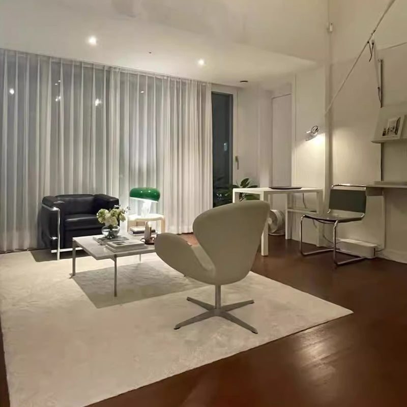 Moderner minimalistischer umwickelter gepolsterter Flanell-Lammfell-Beweglicher Schreibtischstuhl Rückenlehne Armlehne für das Home Office 