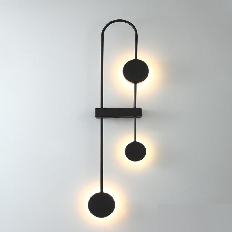 Applique murale LED en métal acrylique géométrique ronde nordique contemporaine pour couloir 