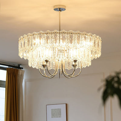 Porte-bougie rond en verre et fer traditionnel français 4/5/6 Lumières Lustres pour chambre 