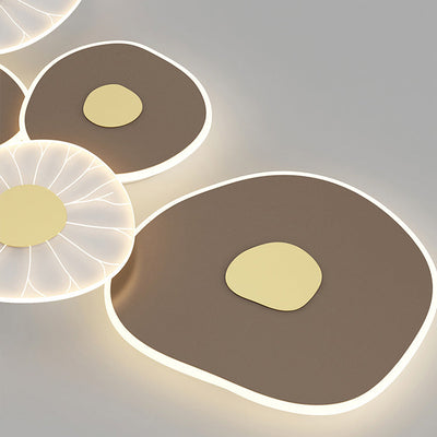 مصباح حائط LED من الحديد والأكريليك بتصميم ورقة لوتس حديثة وفاخرة لغرفة المعيشة 