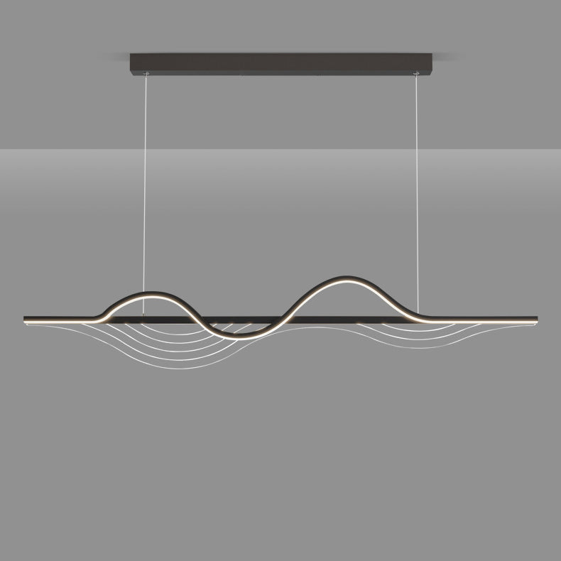 Moderne minimalistische lange Schmetterling Silikon Hardware Acryl LED Insel Licht Kronleuchter für Wohnzimmer 